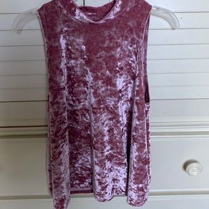 Pink velvet tank top
